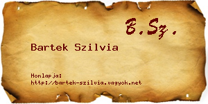 Bartek Szilvia névjegykártya