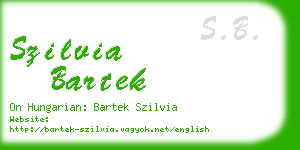 szilvia bartek business card